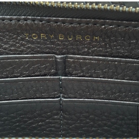 Tory Burch Pewter Metallic Leather Zip Wallet - Picture 4 of 4